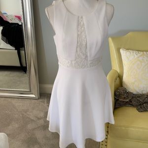 BCBG generation white dress with lace detail. Beautiful classy dress